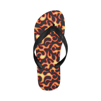 Flame Fire Themed Print Flip Flops-JTAMIGO.COM