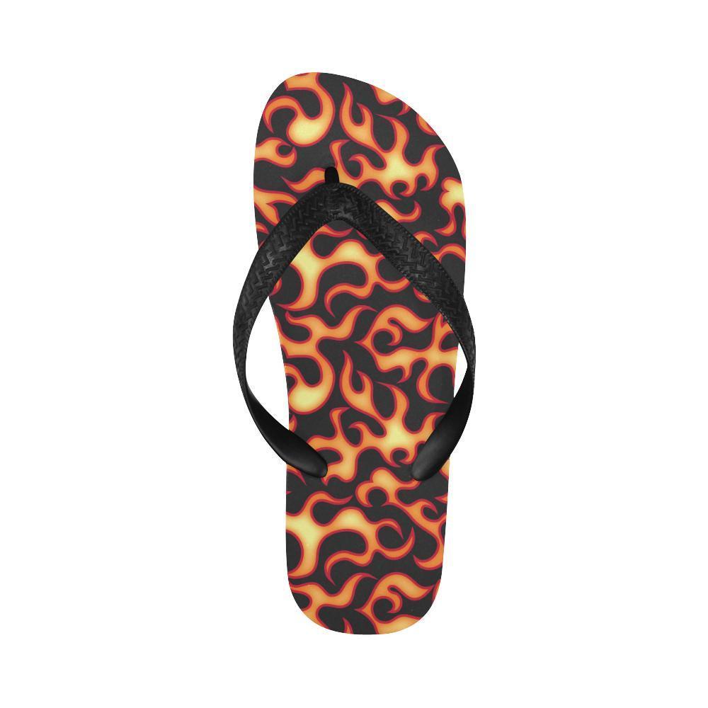Flame Fire Themed Print Flip Flops-JTAMIGO.COM