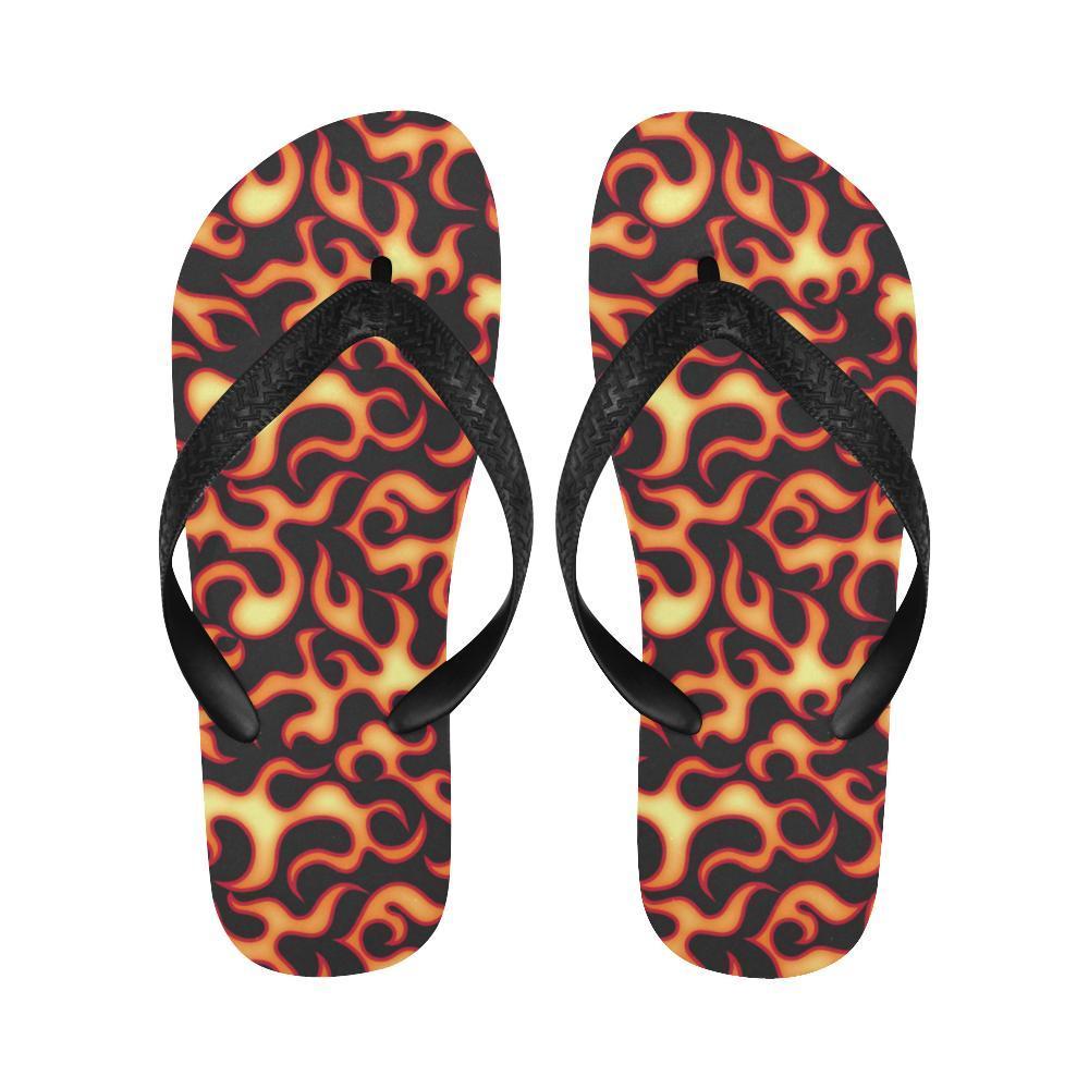 Flame Fire Themed Print Flip Flops-JTAMIGO.COM