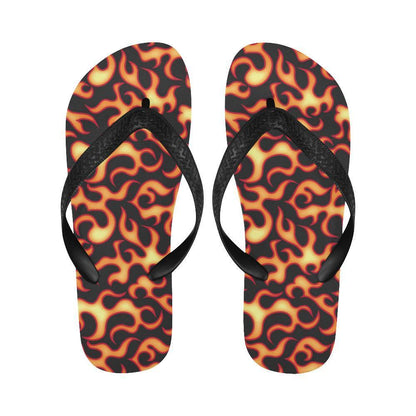 Flame Fire Themed Print Flip Flops-JTAMIGO.COM