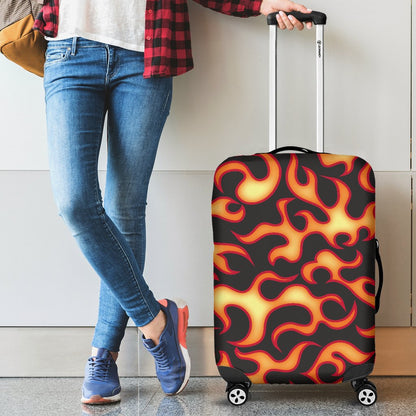 Flame Fire Themed Print Luggage Cover Protector
