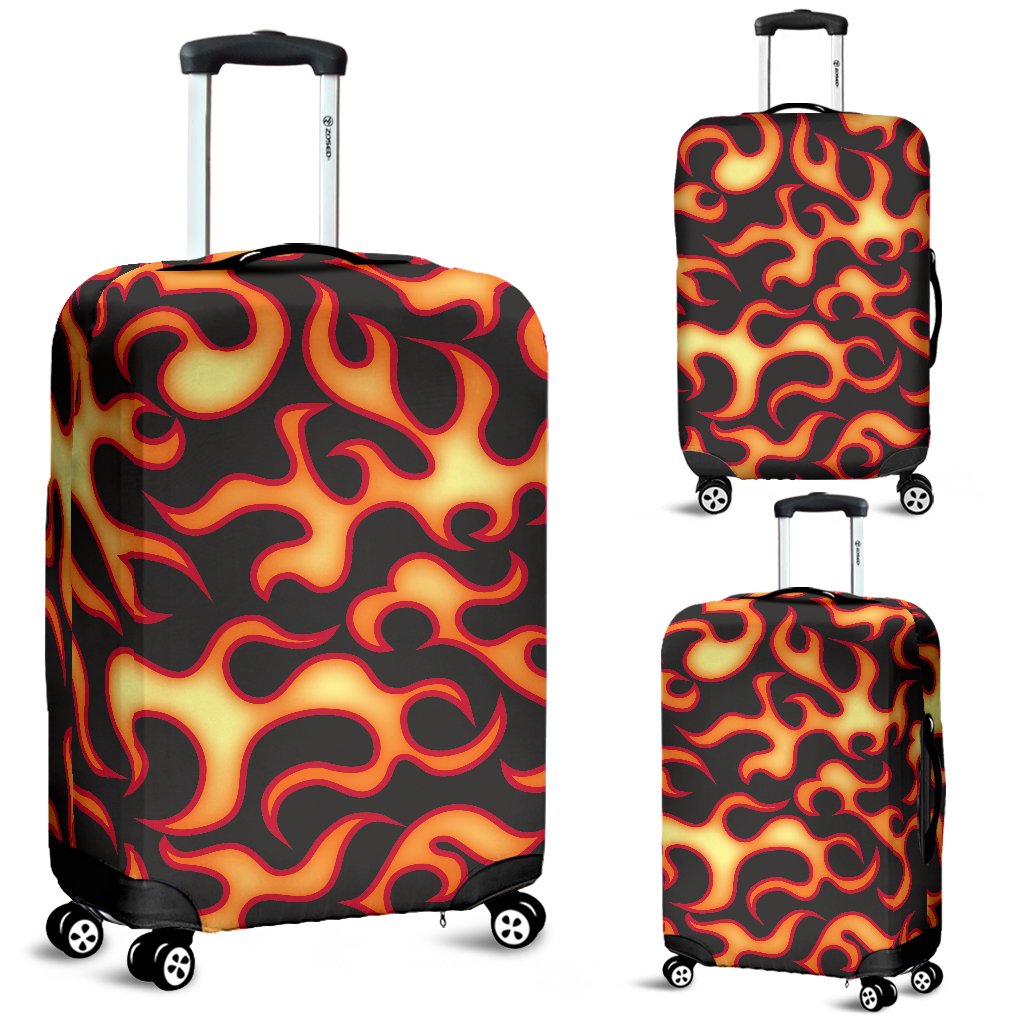 Flame Fire Themed Print Luggage Cover Protector