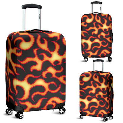 Flame Fire Themed Print Luggage Cover Protector