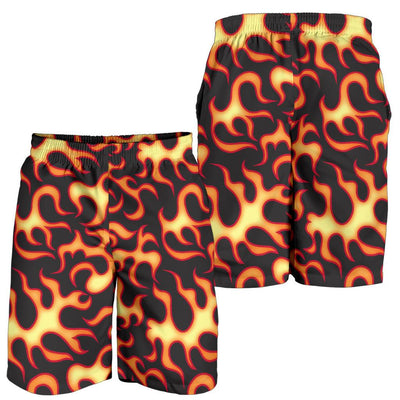 Flame Fire Themed Print Mens Shorts-JTAMIGO.COM