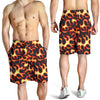 Flame Fire Themed Print Mens Shorts-JTAMIGO.COM