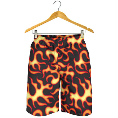 Flame Fire Themed Print Mens Shorts-JTAMIGO.COM