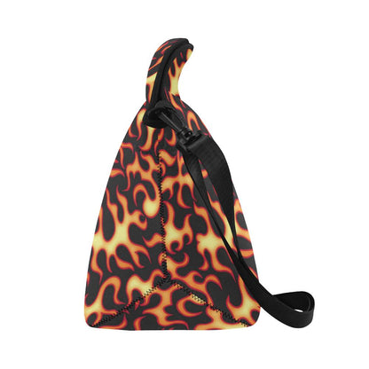 Flame Fire Themed Print Neoprene Lunch Bag (Model 1669)(Large)-JTAMIGO.COM