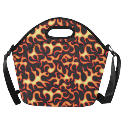 Flame Fire Themed Print Neoprene Lunch Bag (Model 1669)(Large)-JTAMIGO.COM