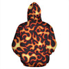 Flame Fire Themed Print Pullover Hoodie