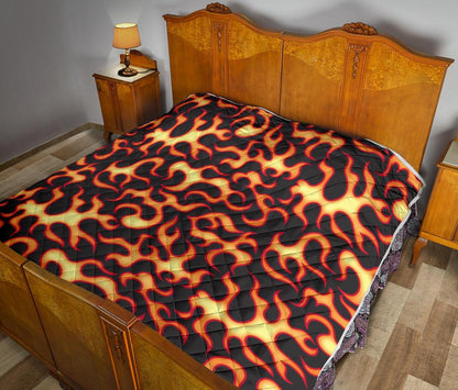 Flame Fire Themed Print Quilt-JTAMIGO.COM