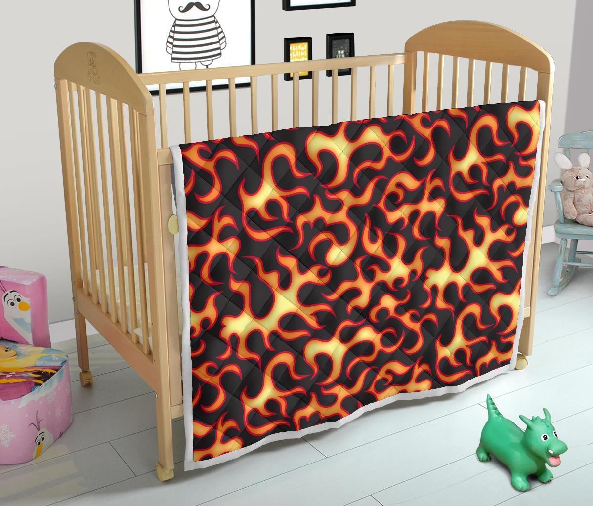 Flame Fire Themed Print Quilt-JTAMIGO.COM