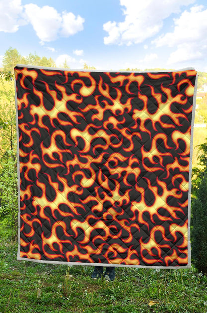 Flame Fire Themed Print Quilt-JTAMIGO.COM