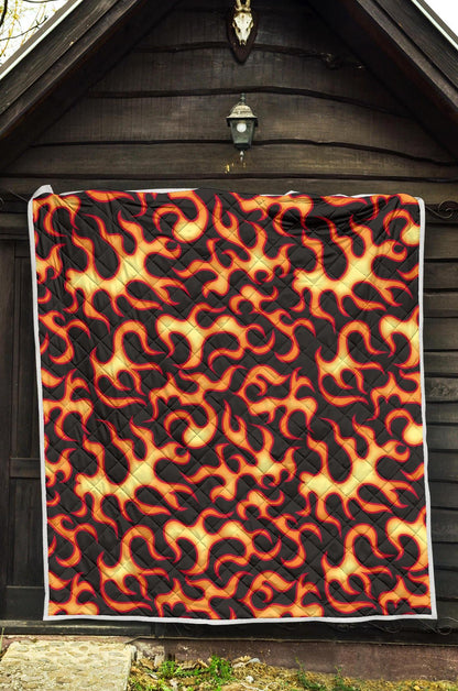 Flame Fire Themed Print Quilt-JTAMIGO.COM