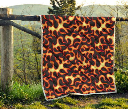 Flame Fire Themed Print Quilt-JTAMIGO.COM