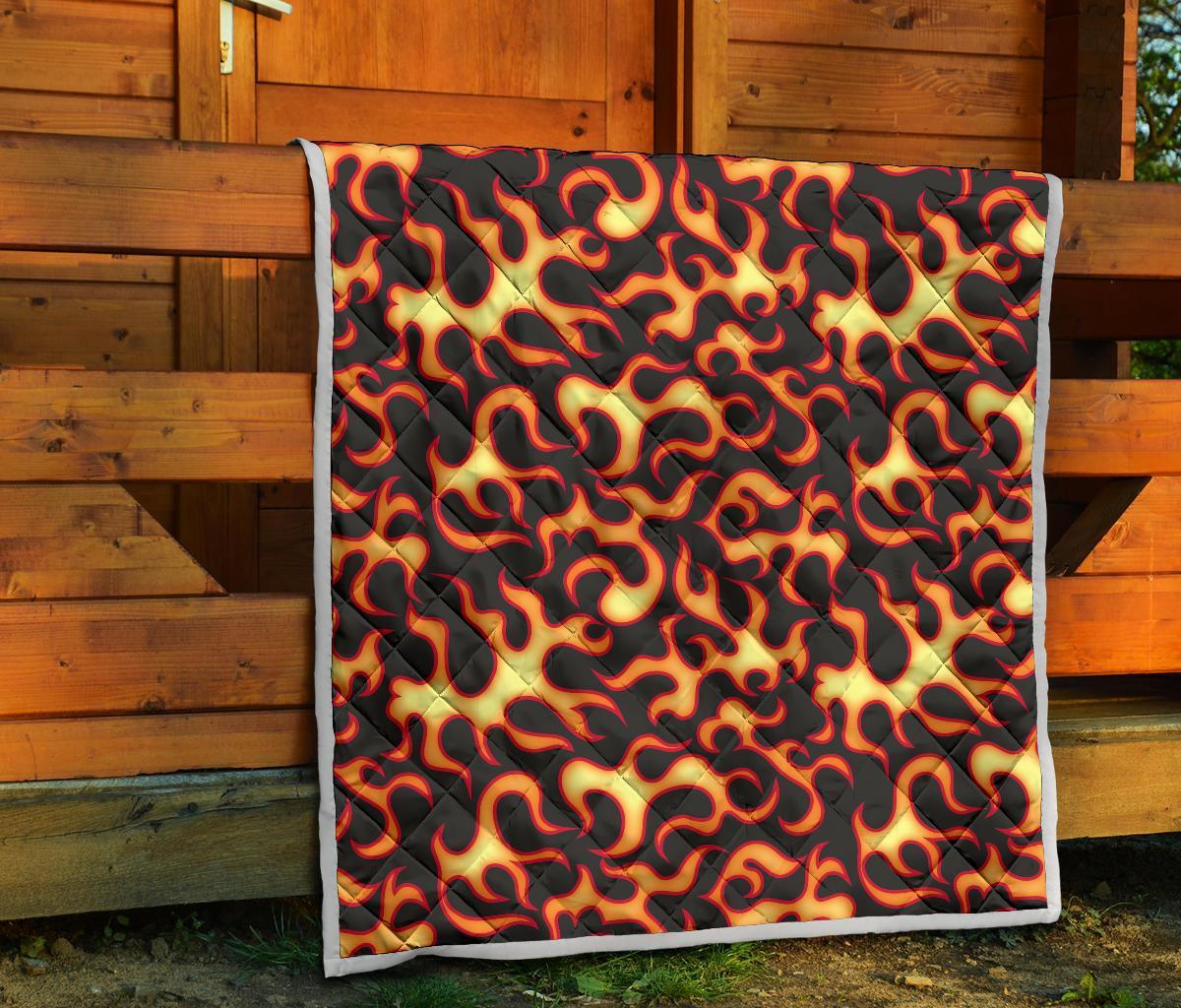 Flame Fire Themed Print Quilt-JTAMIGO.COM