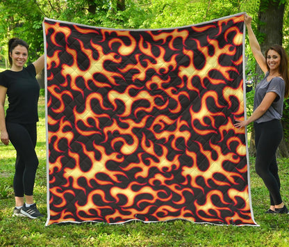Flame Fire Themed Print Quilt-JTAMIGO.COM