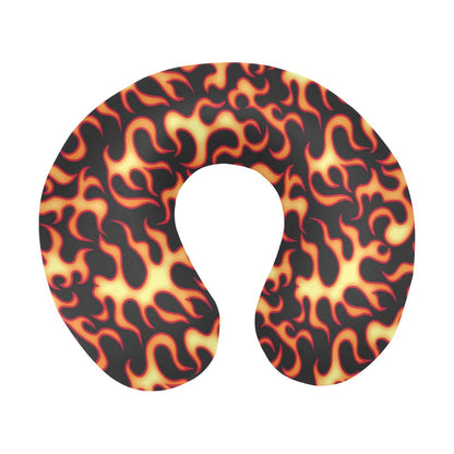 Flame Fire Themed Print U-Shaped Travel Neck Pillow-JTAMIGO.COM