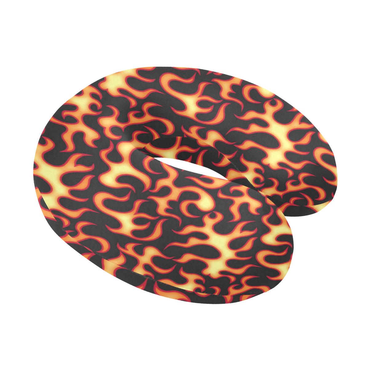 Flame Fire Themed Print U-Shaped Travel Neck Pillow-JTAMIGO.COM