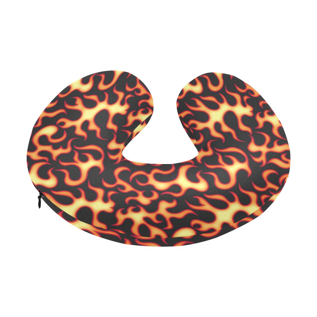 Flame Fire Themed Print U-Shaped Travel Neck Pillow-JTAMIGO.COM