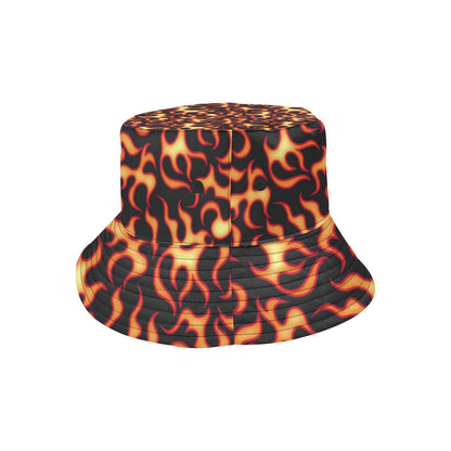 Flame Fire Themed Print Unisex Bucket Hat