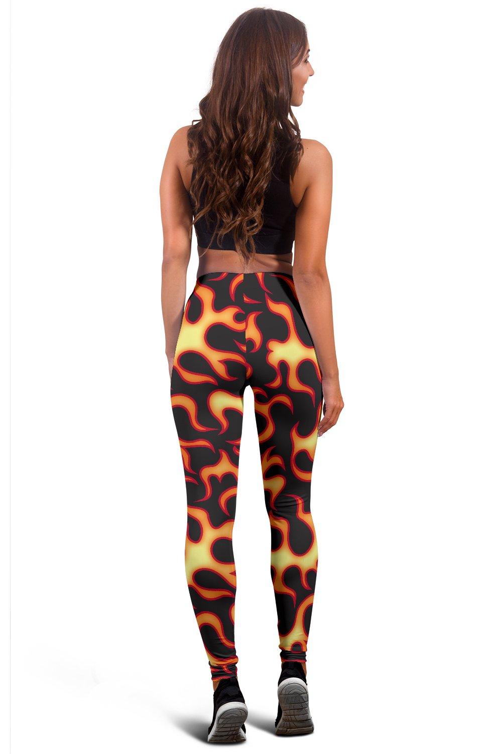 Flame Fire Themed Print Women Leggings
