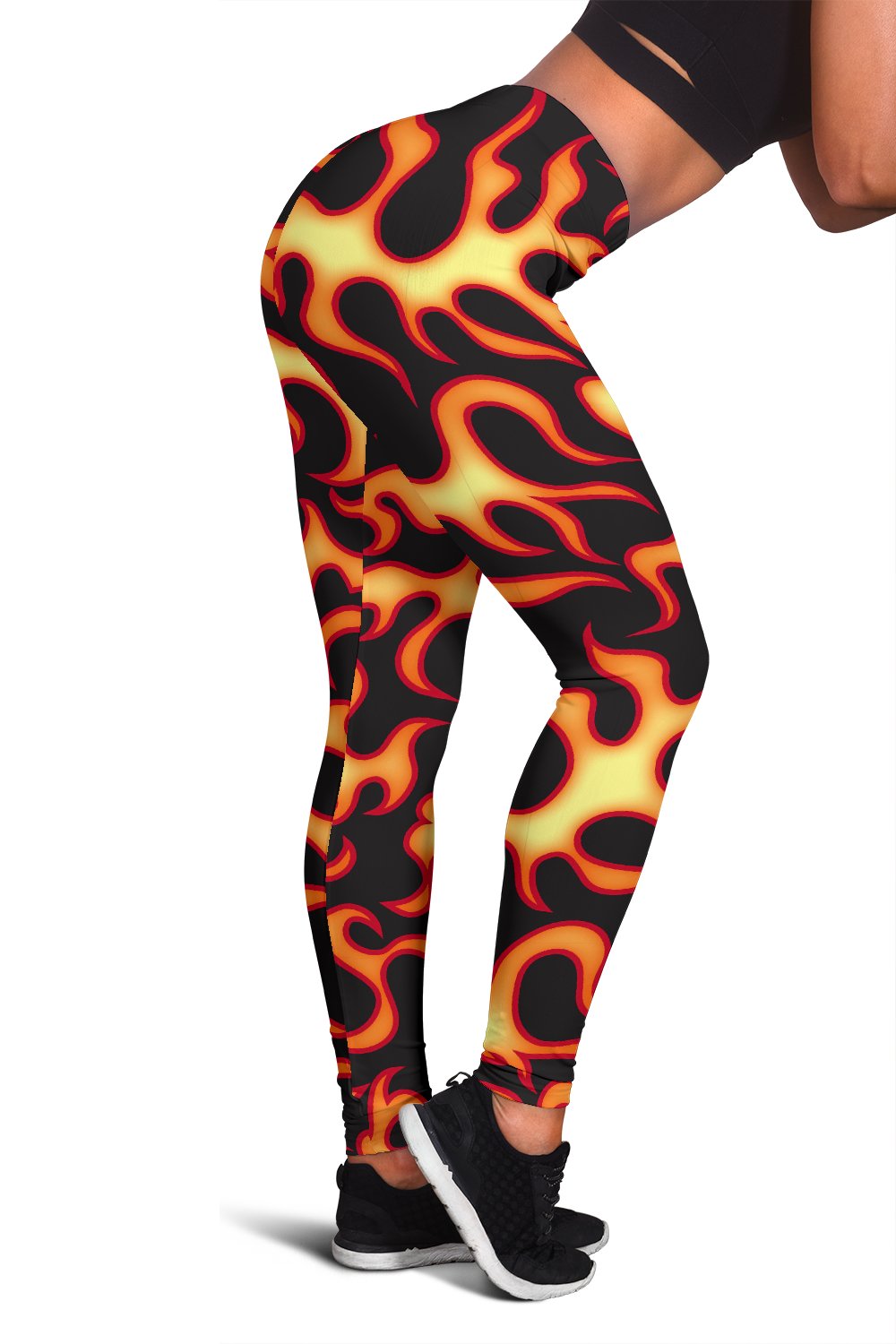 Flame Fire Themed Print Women Leggings