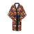 Flame Fire Themed Print Women Short Kimono Robe