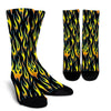 Flame Fire Yellow Pattern Crew Socks