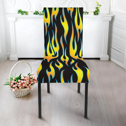 Flame Fire Yellow Pattern Dinning Chair Slipper-JTAMIGO.COM