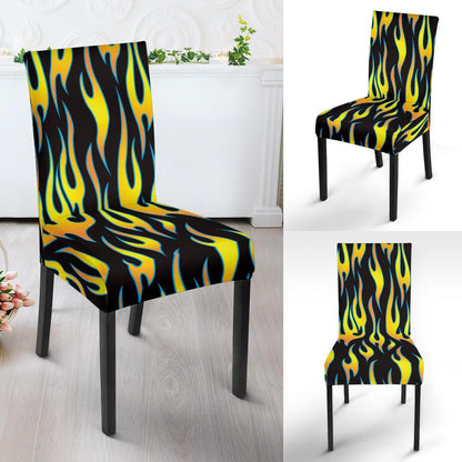 Flame Fire Yellow Pattern Dinning Chair Slipper-JTAMIGO.COM