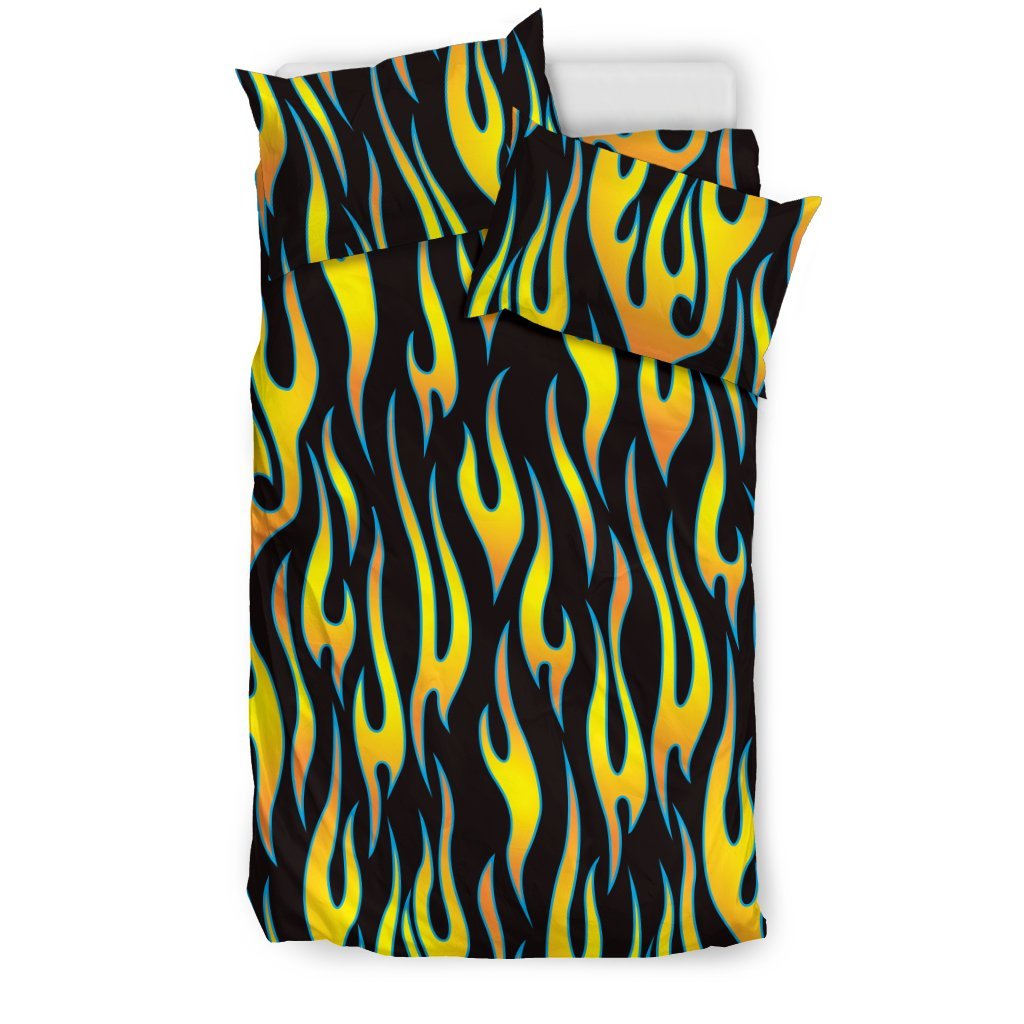 Flame Fire Yellow Pattern Duvet Cover Bedding Set