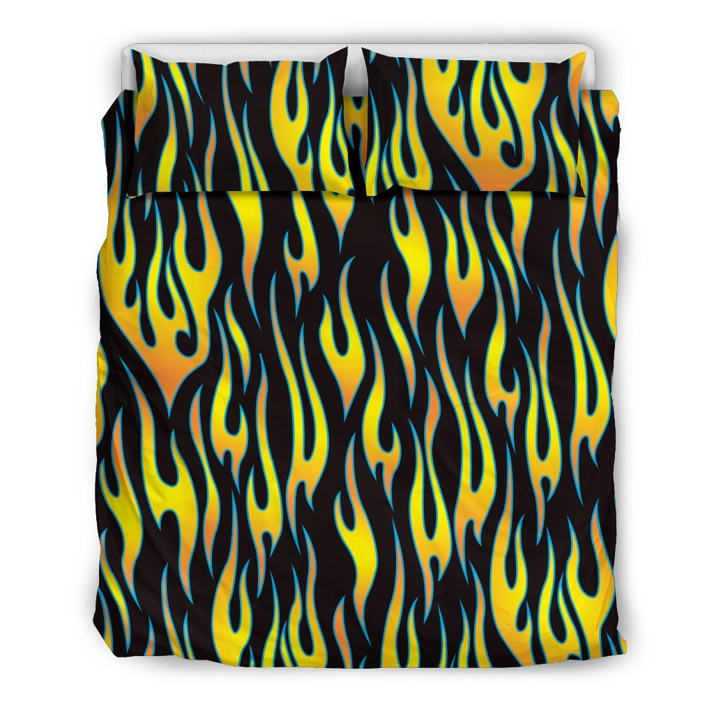 Flame Fire Yellow Pattern Duvet Cover Bedding Set