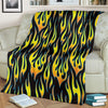 Flame Fire Yellow Pattern Fleece Blanket