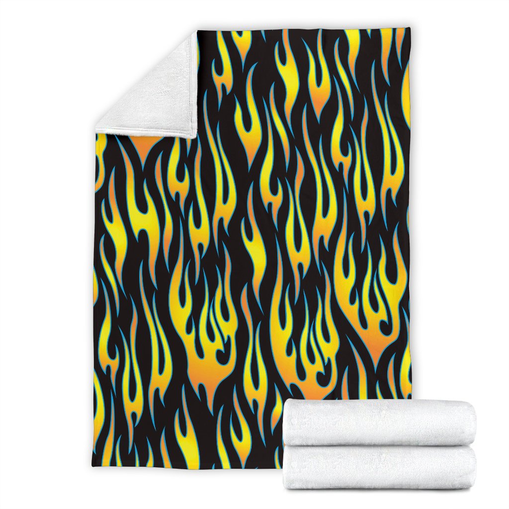 Flame Fire Yellow Pattern Fleece Blanket