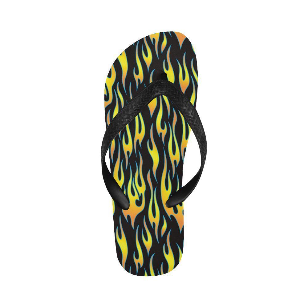 Flame Fire Yellow Pattern Flip Flops-JTAMIGO.COM