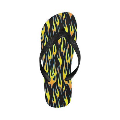Flame Fire Yellow Pattern Flip Flops-JTAMIGO.COM
