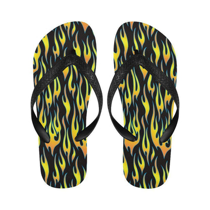 Flame Fire Yellow Pattern Flip Flops-JTAMIGO.COM