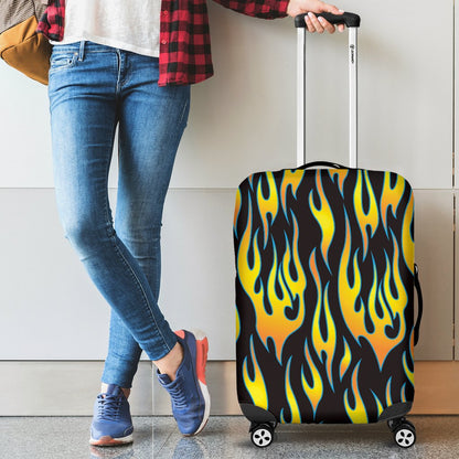 Flame Fire Yellow Pattern Luggage Cover Protector