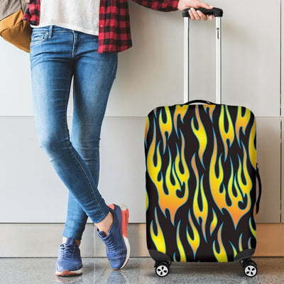 Flame Fire Yellow Pattern Luggage Cover Protector
