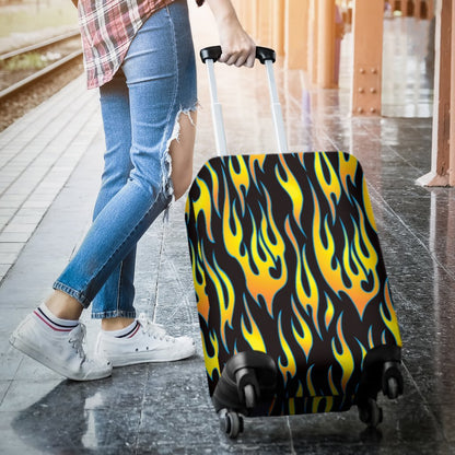 Flame Fire Yellow Pattern Luggage Cover Protector