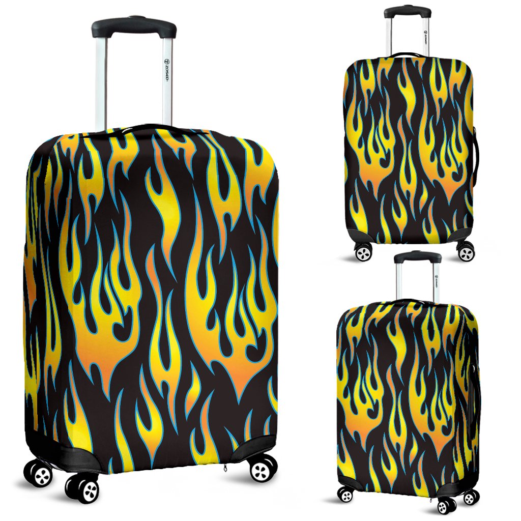 Flame Fire Yellow Pattern Luggage Cover Protector