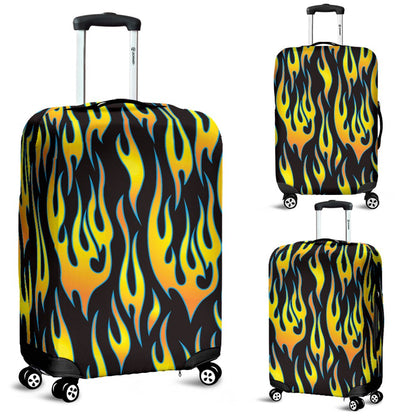 Flame Fire Yellow Pattern Luggage Cover Protector