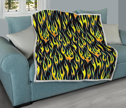 Flame Fire Yellow Pattern Premium Quilt-JTAMIGO.COM