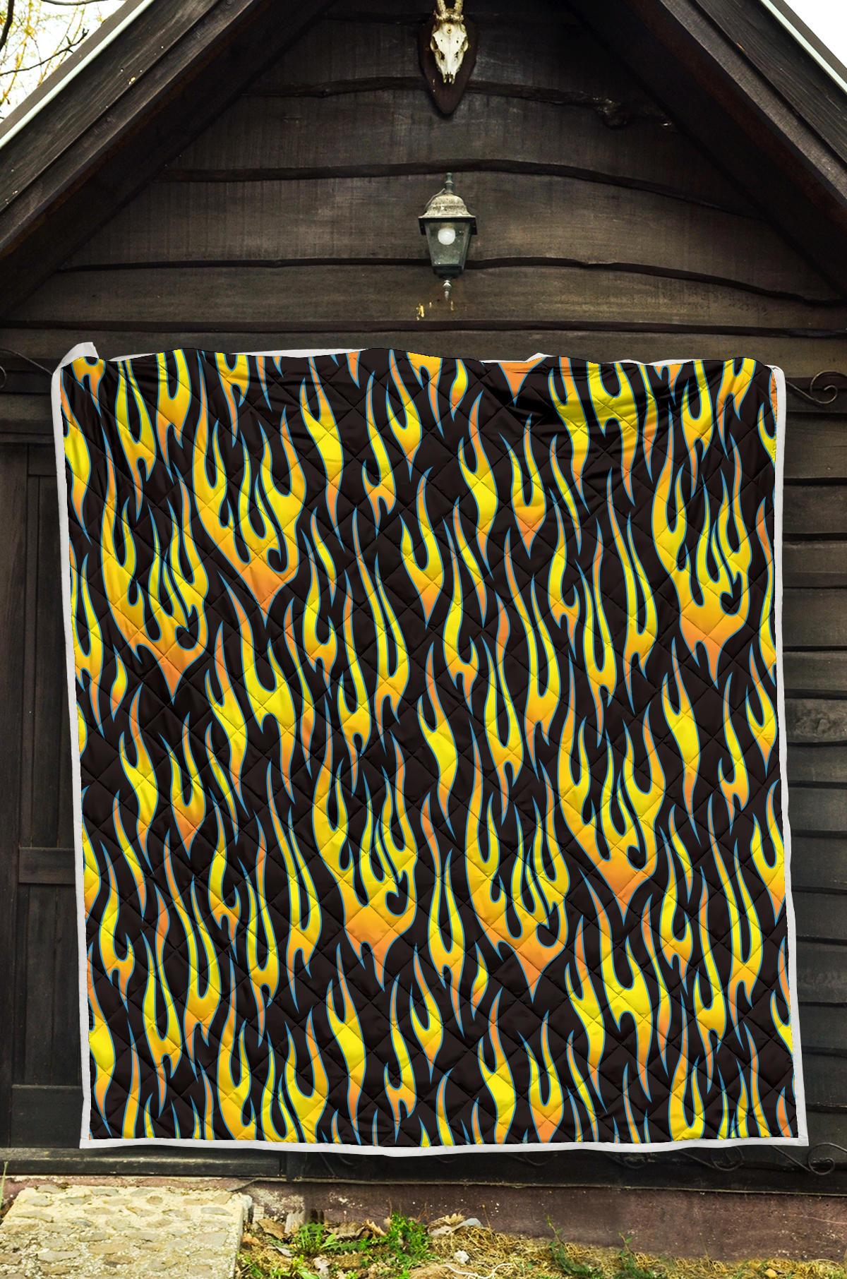 Flame Fire Yellow Pattern Premium Quilt-JTAMIGO.COM
