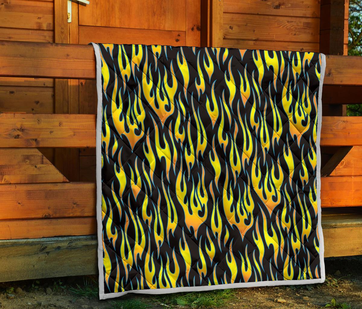 Flame Fire Yellow Pattern Premium Quilt-JTAMIGO.COM