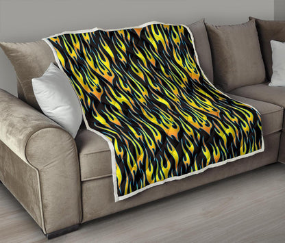 Flame Fire Yellow Pattern Premium Quilt-JTAMIGO.COM