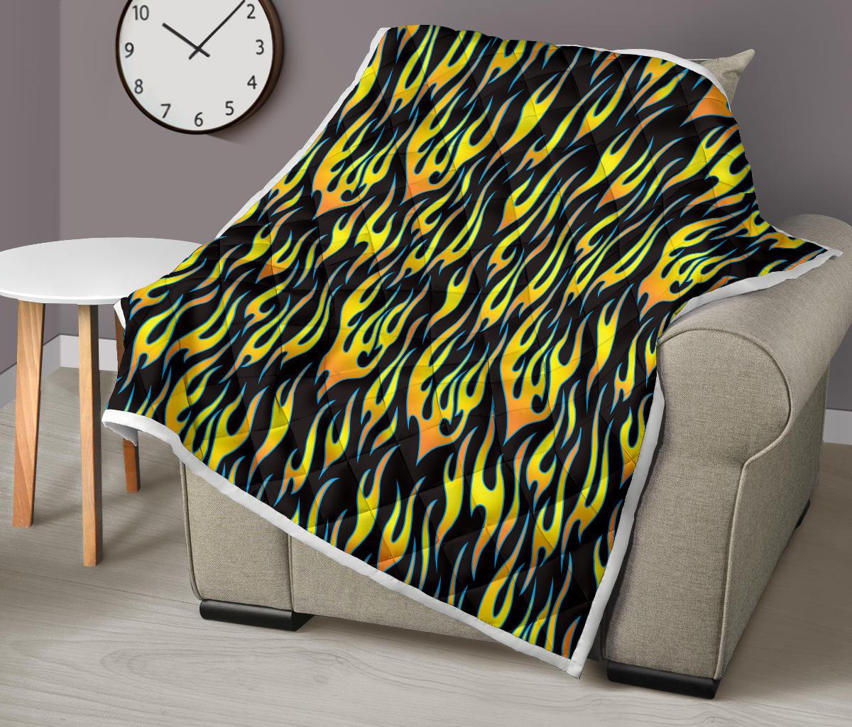 Flame Fire Yellow Pattern Premium Quilt-JTAMIGO.COM