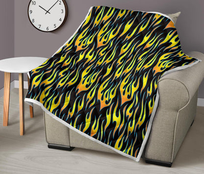 Flame Fire Yellow Pattern Premium Quilt-JTAMIGO.COM