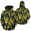 Flame Fire Yellow Pattern Pullover Hoodie