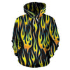 Flame Fire Yellow Pattern Pullover Hoodie